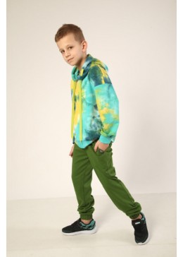 Модный Карапуз зеленые спортивные брюки для мальчика 03-01089-0